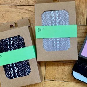 (NEW) 2 pairs Urban Outfitters Crochet lace tights - S/M